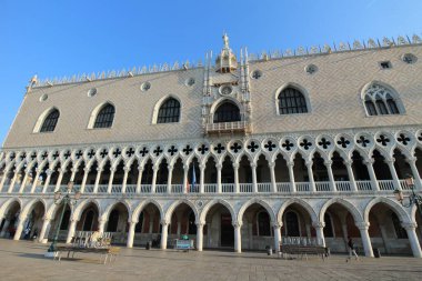 İtalya, Venedik 'teki Doge Sarayı' nın sabah manzarası