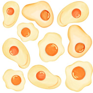   Karikatür tarzında sahanda yumurta..