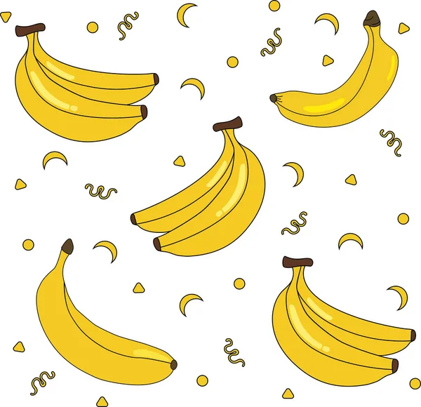 Modello Minimo Banane Stampa Gift Card Tessile Belli Striscioni Mano — Foto Stock