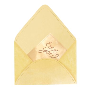   El yazısıyla Miss You Note in Pembe Zarflı Kalp Şablonu