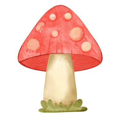 red fungus. hand draw illustration clipart