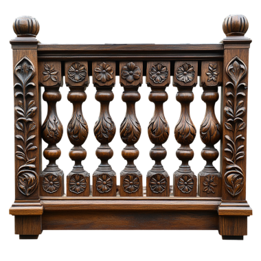 Beyaz zemin üzerinde izole edilmiş balkon taşı parmaklıkları