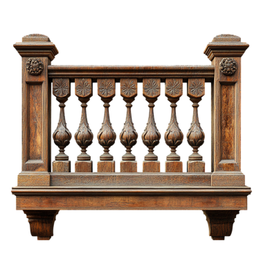 Beyaz zemin üzerinde izole edilmiş balkon taşı parmaklıkları