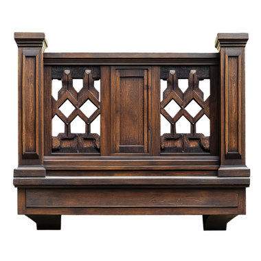 Beyaz zemin üzerinde izole edilmiş balkon taşı parmaklıkları