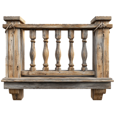 Beyaz zemin üzerinde izole edilmiş balkon taşı parmaklıkları