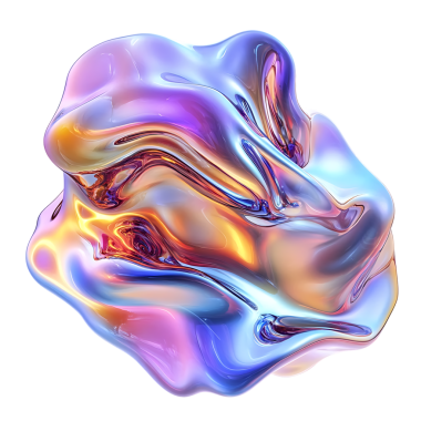 Soyut yanardöner sıvı formu, 3 boyutlu akışkan metalik heykel