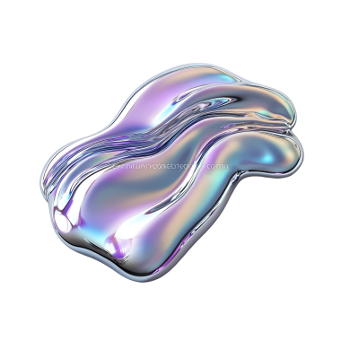 Soyut Parlak Sıvı Metal Biçimi - 3B Render