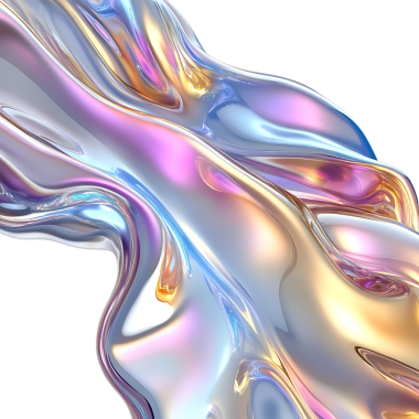 Soyut 3d Iridescent Sıvı Metal Akış Biçimi