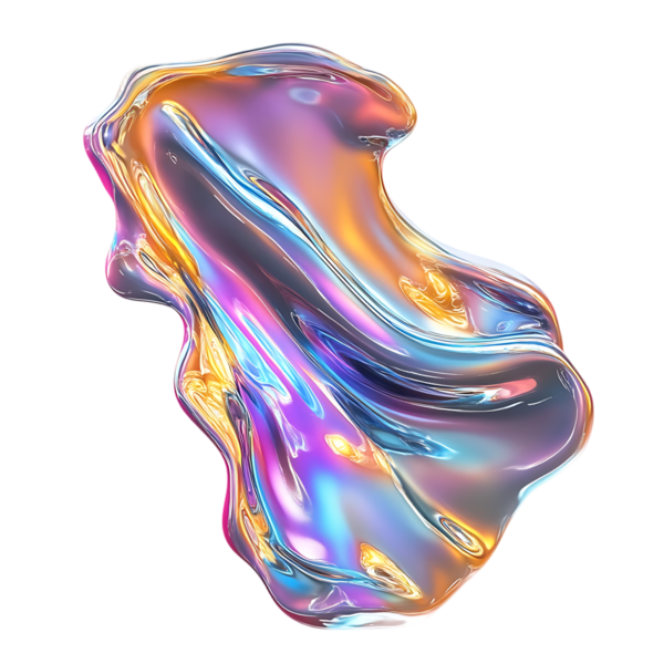Soyut Parlak Sıvı Metal Biçimi - 3B Render