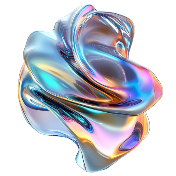 Soyut Parlak Sıvı Metal Biçimi - 3B Render