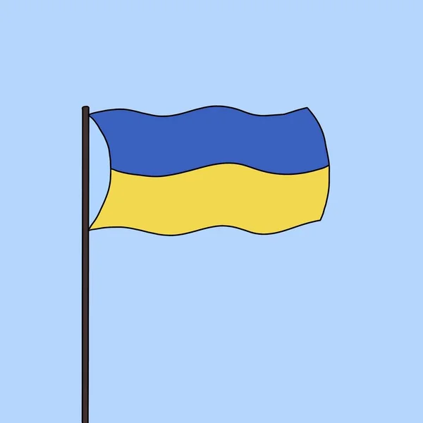 Ουκρανική Ρωσική Σημαία Μια Γαλάζια Επιφάνεια — Φωτογραφία Αρχείου