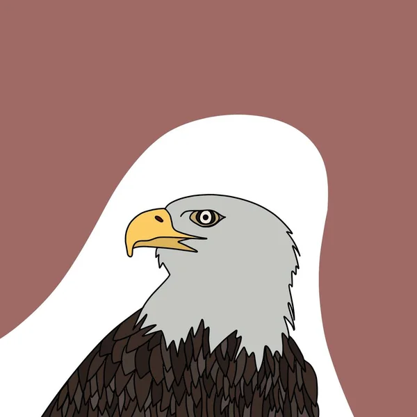 Εικονογραφημένος Αετός Κόκκινο Φόντο — Φωτογραφία Αρχείου