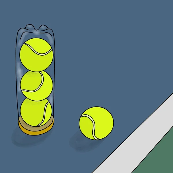 Теннисные Мячи Корте — стоковое фото