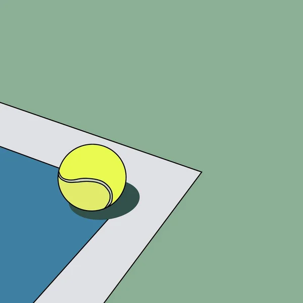 Een Tennisbal Hoek Van Het Veld Limiet Perfectie — Stockfoto