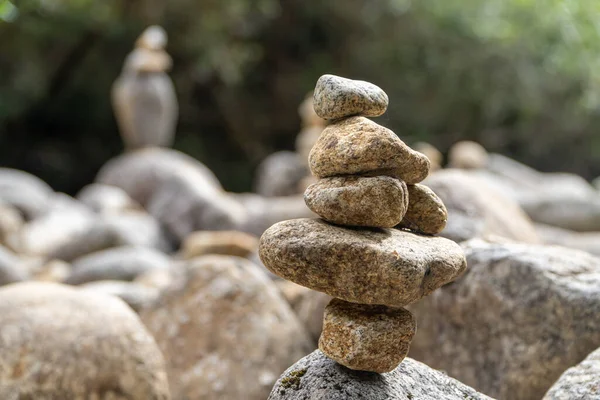 Pile of rocks in the nature. Balance concept