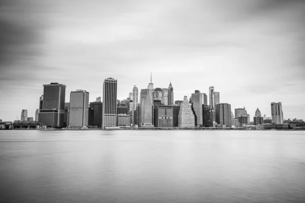 Manhattan Skyline Svart Och Vitt — Stockfoto