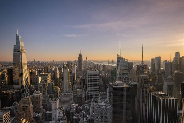 Utsikt Från Rockefella Center Manhattan Gyllene Timmen — Stockfoto