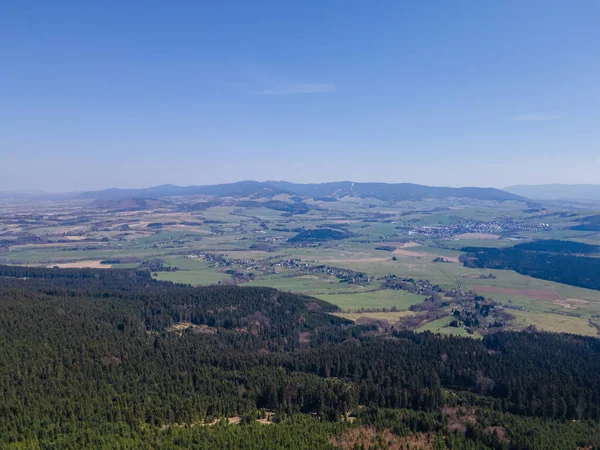 Montañas Primavera Con Prados Bosques Orlicke Hory República Checa —  Fotos de Stock