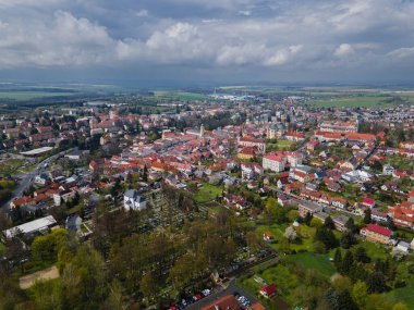 Litomy 'nin güzel insansız hava aracı manzarası, Çek Cumhuriyeti