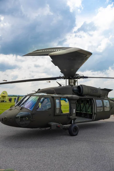 Словацкий Военный Вертолет Black Hawk Чешской Авиабазе Caslav Время Авиашоу — стоковое фото