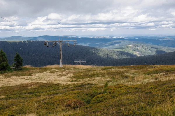 Piękny Widok Góry Jeseniky Lasem Równinami Czechy — Zdjęcie stockowe