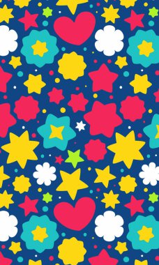 Yıldızlı kusursuz desen, vektör illüstrasyonu