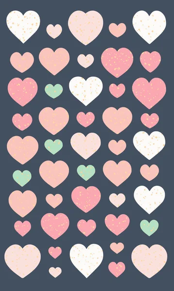 Vector Seamless Pattern Cute Hearts — Stock Vector