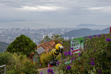 Malezya 'daki Penang Tepesinden adanın manzarası