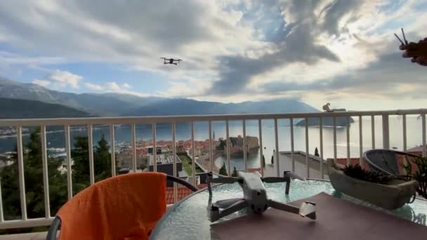 Imagens Aéreas Budva Uma Das Famosas Cidades Turísticas Montenegro — Vídeo de Stock