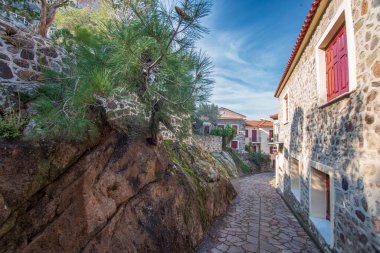 Lezbiyenler adasının Petra şehrinin sokaklarından çeşitli manzaralar