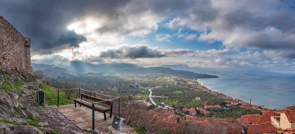 Berbagai Pemandangan Dari Kastil Atas Kota Molyvos Pulau Lesbos — Stok Foto