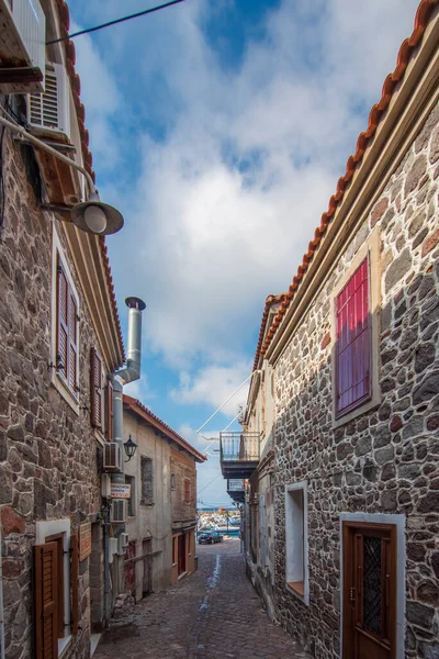 Verschillende Uitzichten Vanuit Straten Van Molyvos Stad Van Lesbos Eiland — Stockfoto