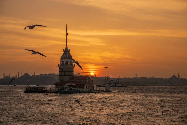Maiden Tower Built Island Bosphorus One Architectural Symbols Istanbul Turkey — Stock Photo, Image