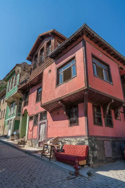 Colorful Houses Local Architecture Lower Part Afyon Castle Located Top — Stock Photo, Image