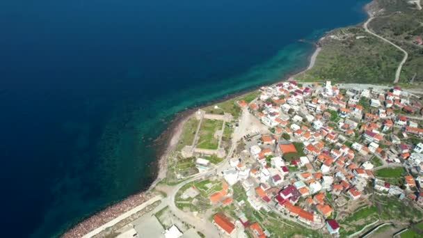 Letecké Video Záběry Vesnice Hradu Babakale Nejzápadnějšího Cípu Anatolijského Poloostrova — Stock video