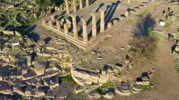 4Kカナカレトルコのアソス古代都市と古い港の空中ドローン映像 — ストック動画