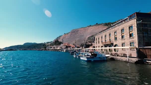 4K時間経過アソス古代都市の古い港の映像 — ストック動画