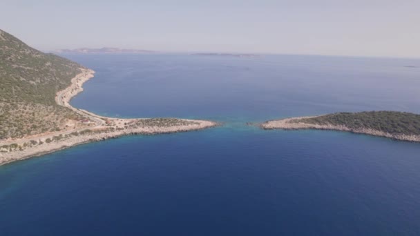 Filmato Aereo Famoso Chiaro Mare Acqua Kaputas Spiaggia Antalya Tacchino — Video Stock