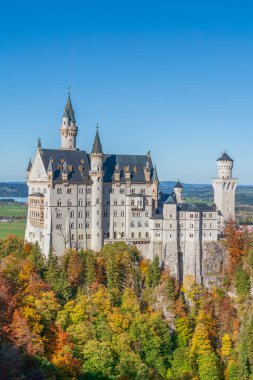 Neuschwanstein Şatosu, Almanya 'nın tarihi binalarından biridir. Doğal yeşil ormanlarda sonbahar renkleriyle süslenmiş harika bir binadır.