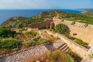 Greece Rhodes Adası, eski kasaba ve çeşitli fotoğraflar.
