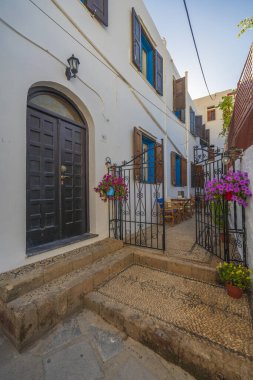 Greece Rhodes Adası, eski kasaba ve çeşitli fotoğraflar.