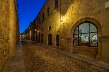 Greece Rhodes Adası, eski kasaba ve çeşitli fotoğraflar.