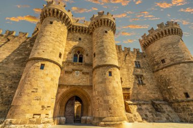 Greece Rhodes Adası, eski kasaba ve çeşitli fotoğraflar.