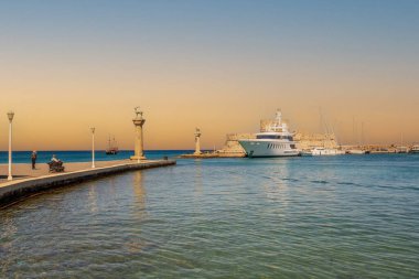 Greece Rhodes Adası, eski kasaba ve çeşitli fotoğraflar.