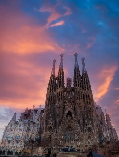 Barcelona City Photos Taken Sunset Stock Photo