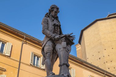 Emilia Romagna bölgesinin Bologna başkenti kent mimarisi, tarihi binalar, Maggiore Meydanı, San Petriono Bazilikası,