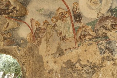 Ancient settlements and places of worship around Lake Bafa with different rock forms and religious drawings