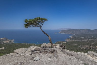 Yunan Rhodes Island Lindos Aziz George Şapeli 'ni ve eski kasabasını mahvetti.