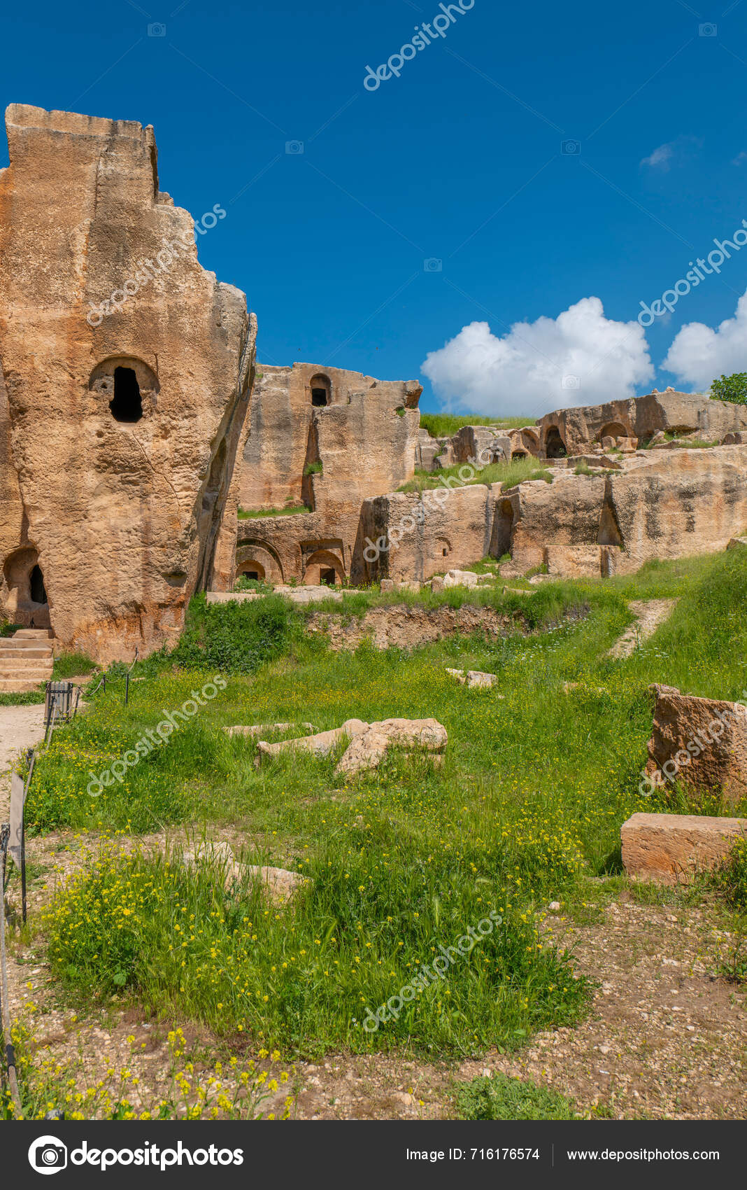 Mardin Dara Antiguo Cementerio Ciudad Sección Antigua Asentamiento ...