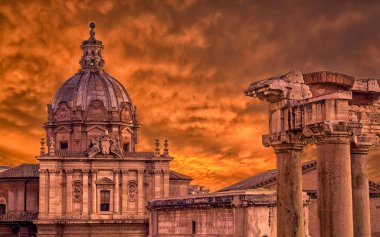 İtalya 'nın başkenti Roma' daki çeşitli turistik yerlerden fotoğraflar